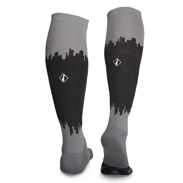 CityScape - Gray and Black Tall Socks